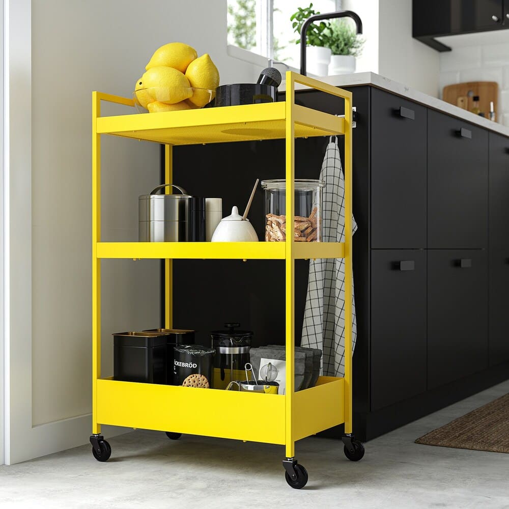 IKEA NISSAFORS Carrello, giallo, 50.5x30x83 cm