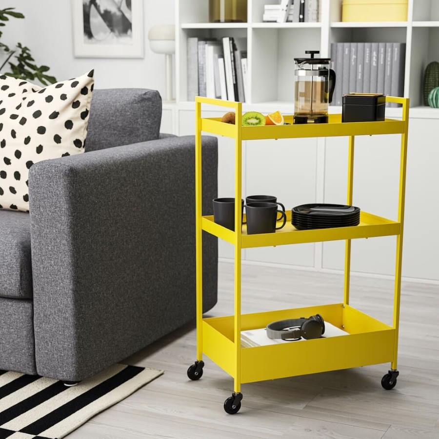 NISSAFORS Carrello, giallo, 50.5x30x83 cm IKEA